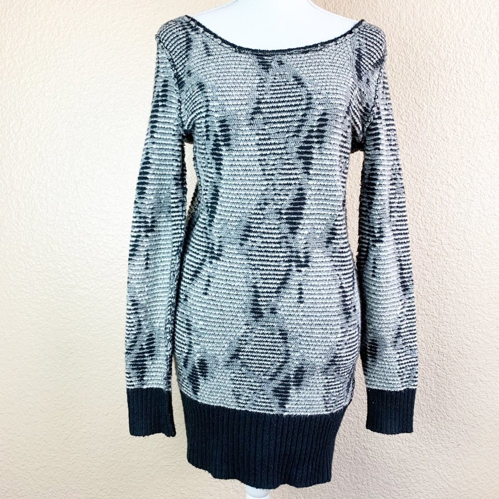 Free People Black and Gray Sweater Dress